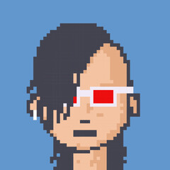 Male character pixel image for nft project