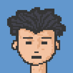 Male character pixel image for nft project