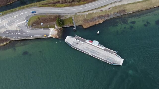 Rhine ferry Rhinau-Kappel between France and Germany