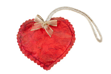 Old red paper heart