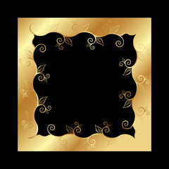 Luxury gold floral ornamental frame design vector