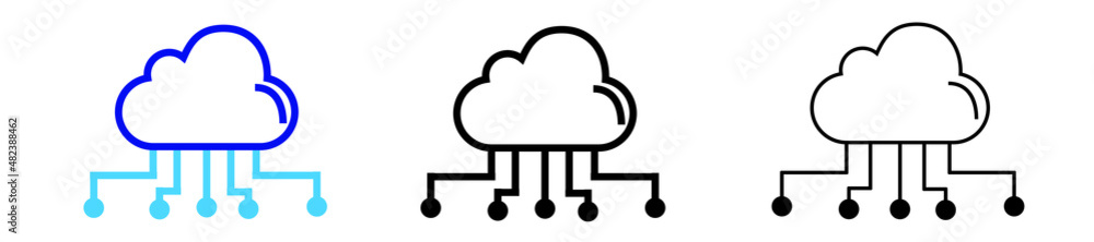 Poster cloud computing icon in different style vector illustration. two colored and black cloud computing v