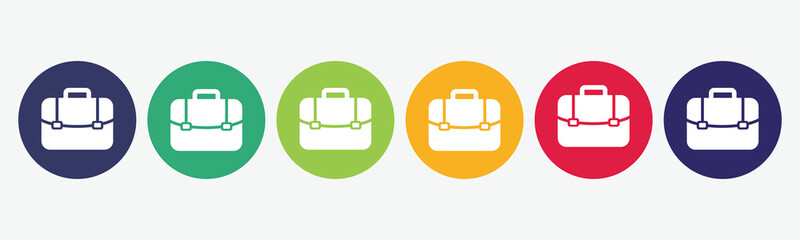 Set of flat briefcase icon.