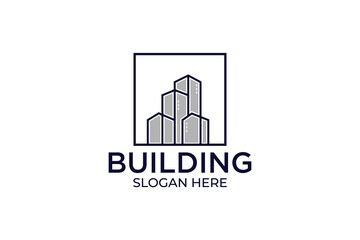 simple and minimalist building logo set