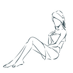 Logo for cosmetology, spa salon, beauty salon. Outline, silhouette, contour.