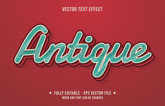 Editable Text Effect Classic Style Antique Word Retro Background Color