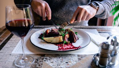 Delicious duck breast dish.