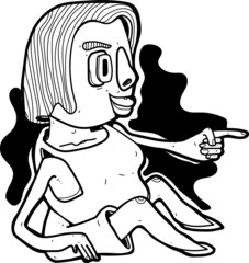 Girl pointing illustration