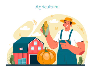 Argonomist concept. Scientist making research in agriculture. Idea of farming