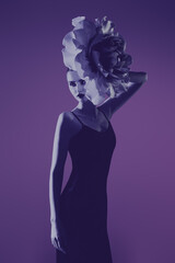 stunning model with peony