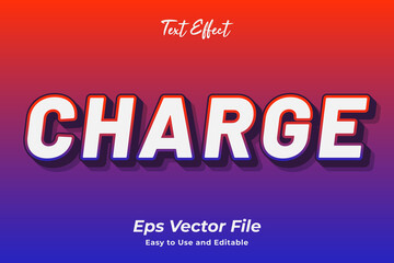 Charge text effect. editable and easy to use. premium vector