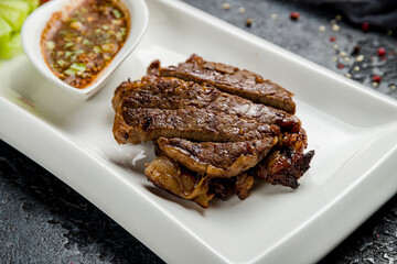Fried beef with pepper and hot sauce, Chinese cuisine