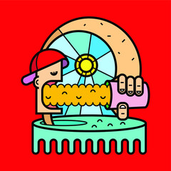 Summer beer drink illustration