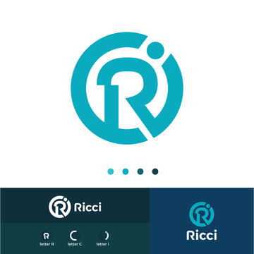 Letter R Logo Monogram. Initial RCI Logo Vector Design. Simple Initials Logo Identity