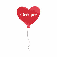 Obraz na płótnie Canvas Heart shaped balloon with text I love you