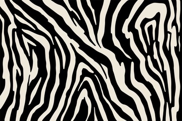 Vector trendy zebra fur print. Animal fur, vector background for Fabric design, wrapping paper, textile and wallpaper. Exotic wild animalistic skin texture.