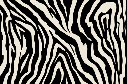 Vector trendy zebra fur print. Animal fur, vector background for Fabric design, wrapping paper, textile and wallpaper. Exotic wild animalistic skin texture.