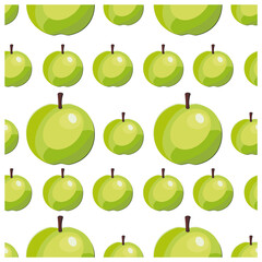 Green apple seamless pattern