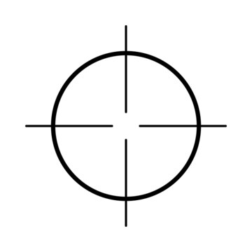 Black Line Icon In Scope Or Crosshair Shape