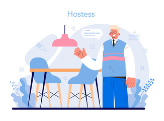 Restaurant concept. Caffe employees and administration. People having
