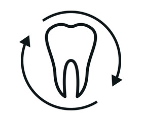 healthy and strong teeth. dental treatment and dental care. dental clinic and dental treatment logo and drawing template. isolated on white background.
