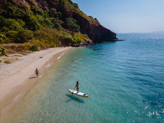Koh Larn Island near Pattaya Thailand, the tropical beach of Koh Larn Thailand, white beach with...