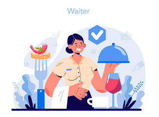 Waiter concept. Restaurant staff in the uniform, catering service.