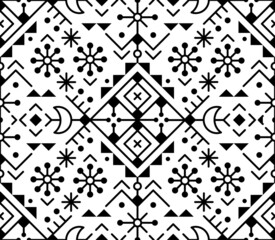 Nordic geometric tribal line art vector seamless pattern set , ornamental ehtnic design inspired by Icelandic Viking rune art

