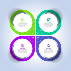 Four step infographic elements idea colorful