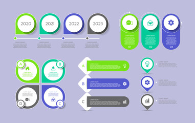Flat idea infographic elements collection