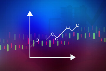 2d rendering Stock market online business concept. business Graph 