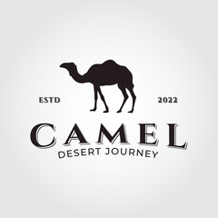 camel logo design template,vintage camel vector illustration