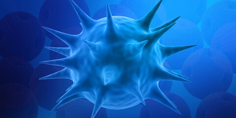 3d render Corona virus microscopic view