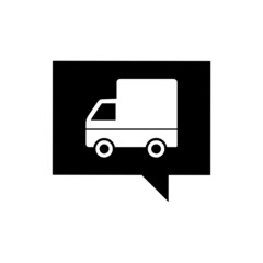 Delivery cargo truck vehicle icon isolated on white background