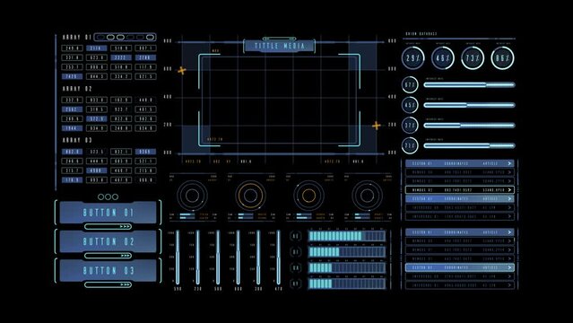 futuristic elements, stylish, animated hud elements in a sci fi setting with alpha