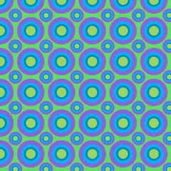 Large and small circles Bright colors Seamless geometrical pattern Retro Vintage design