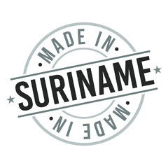 Made in Suriname Symbol Stamp. Silhouette Icon Map. Design Grunge Vector. Product Export Seal.