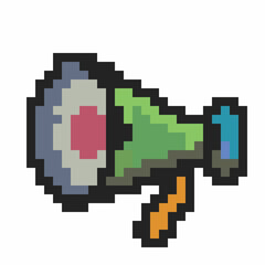 Pixel art concept of a megaphone with color
 soft colors are suitable for your pixel art collection