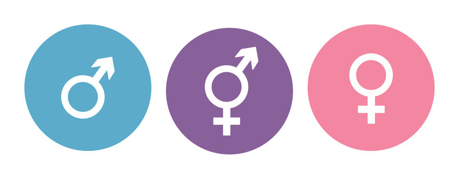 colorful set of restroom icons including gender neutral icon pictogram