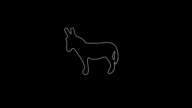 white linear ass silhouette. the picture appears and disappears on a black background.