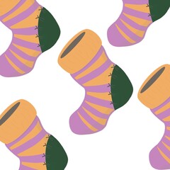 woolen socks with pattern patch