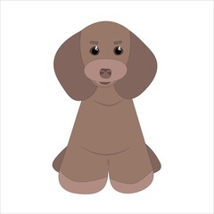 cute brown dog. dog sits. vector illustration