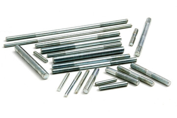 Newly manufactured large screws. Close up.