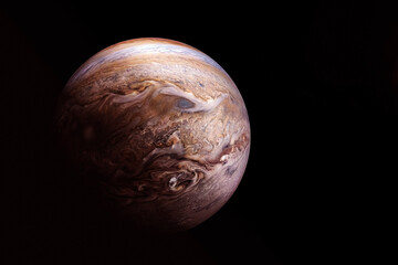 Obraz na płótnie Canvas Planet Jupiter on a black background. Elements of this image furnished by NASA