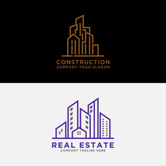 Property Logo and construction icon Set Vector design Template.