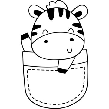 Doodle Zebra In Pocket