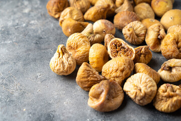 Delicious dried figs in a bowl. Healthy food