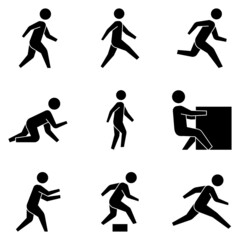 people movement illustration set with modern style