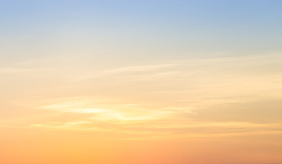 sunset sky and clouds in the morning sunrise background 