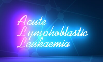 ALL - Acute Lymphoblastic Leukaemia acronym. 3D Render
